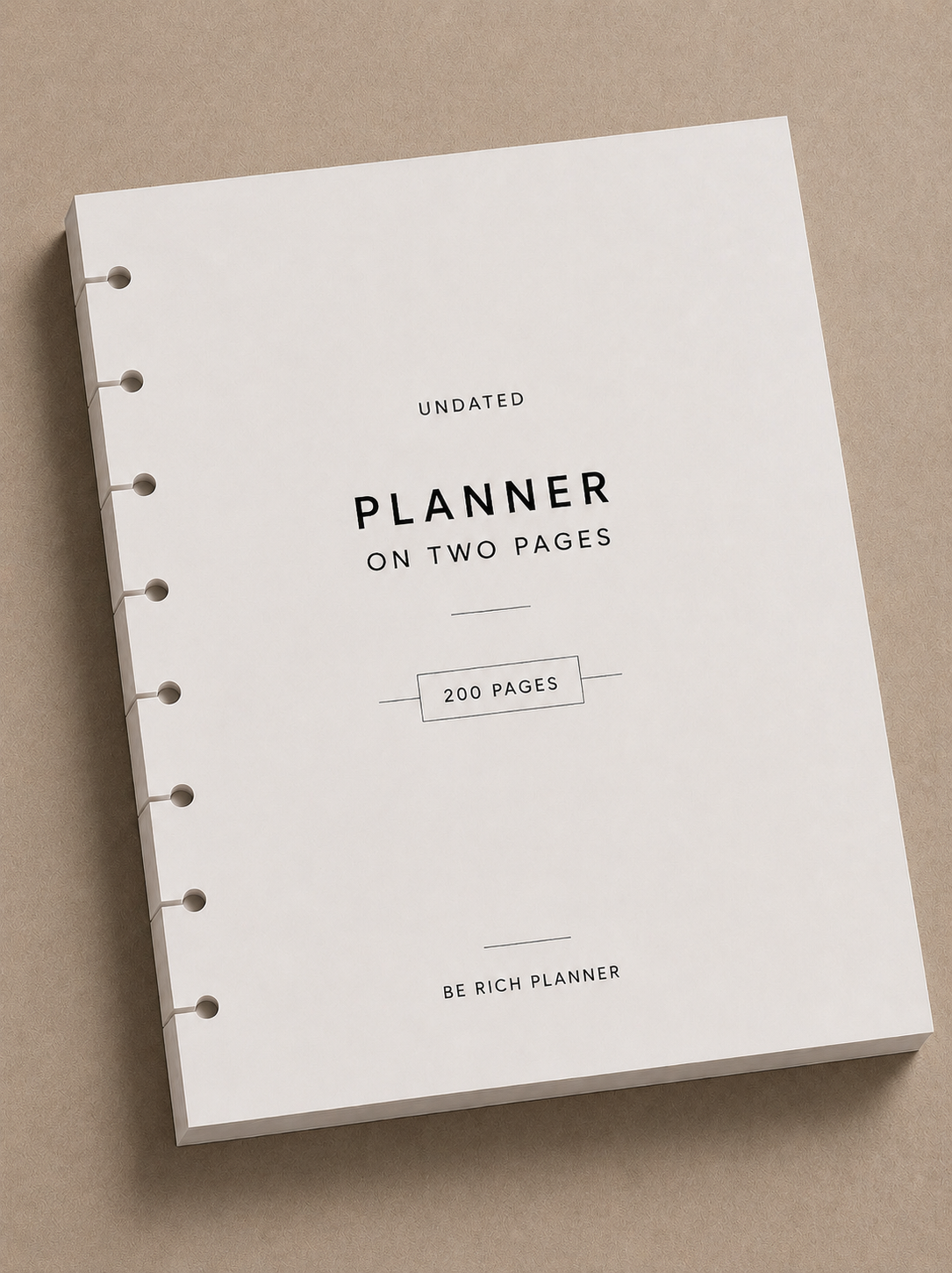 Semainier Non Daté BE RICH Planner