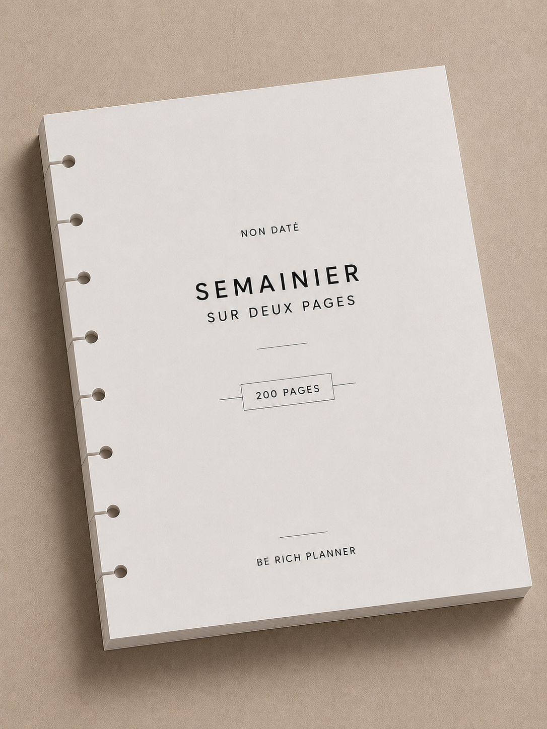 Semainier Non Daté BE RICH Planner