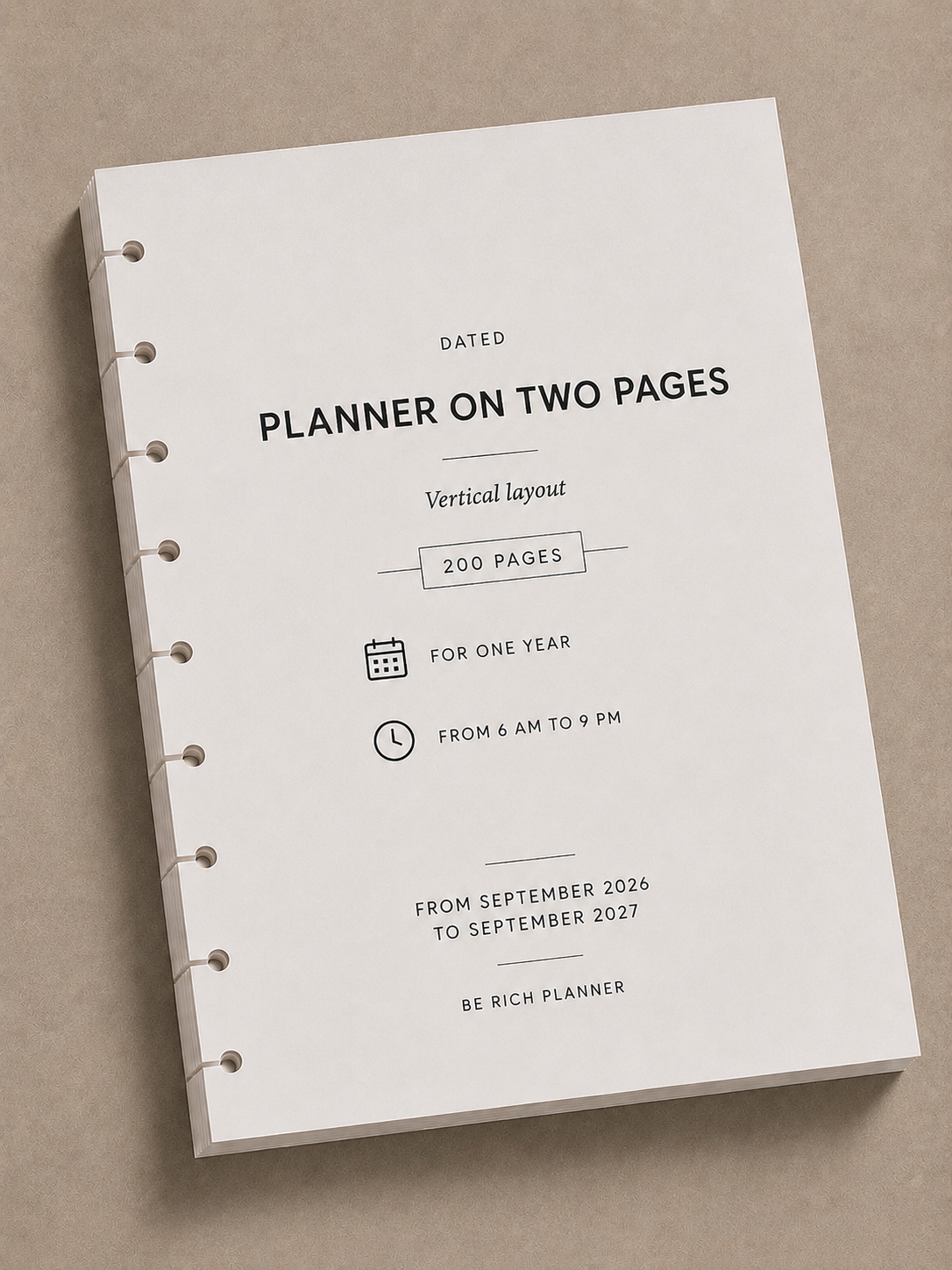 Semainier Daté BE RICH Planner